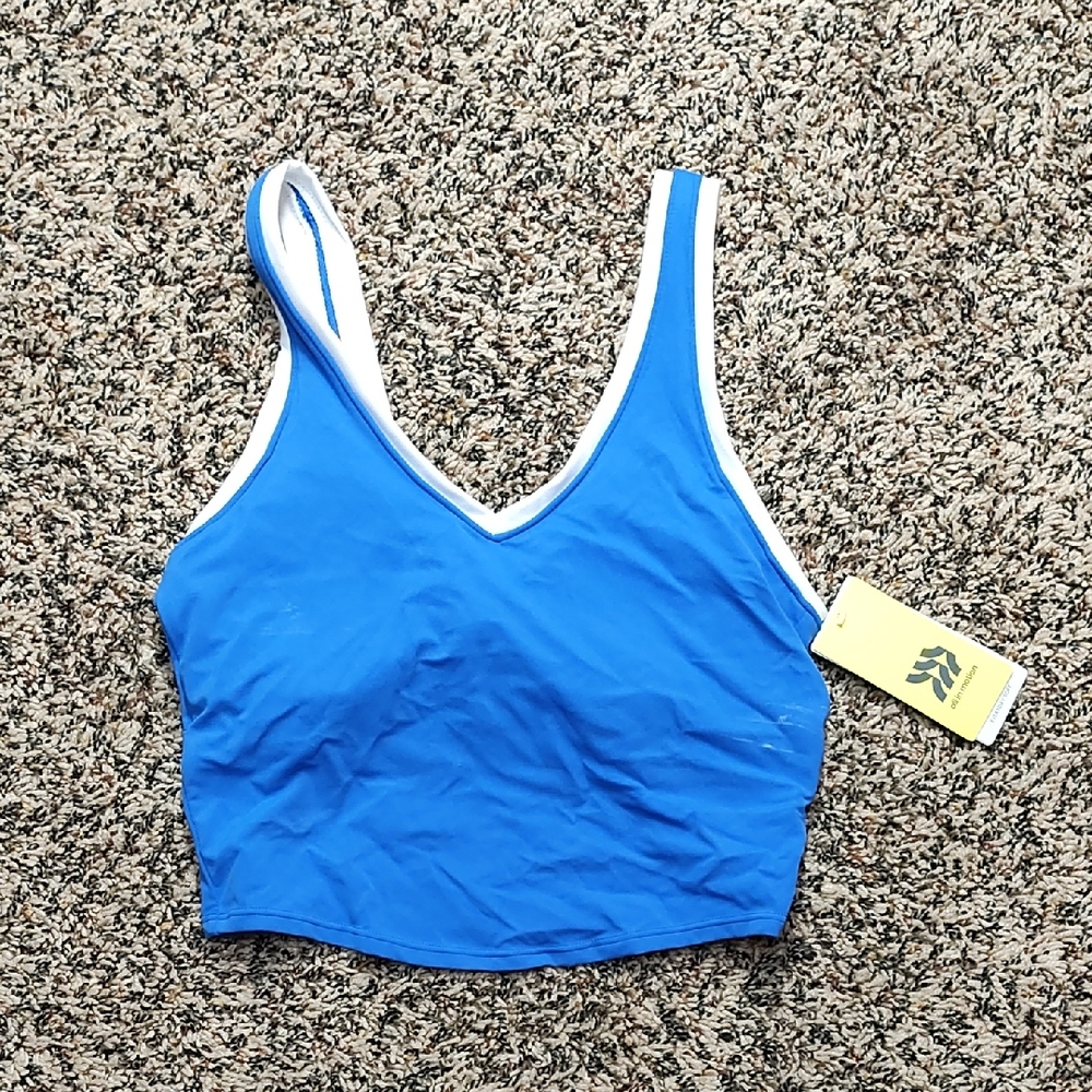 All In Motion | Blue V-Neck Crop Top